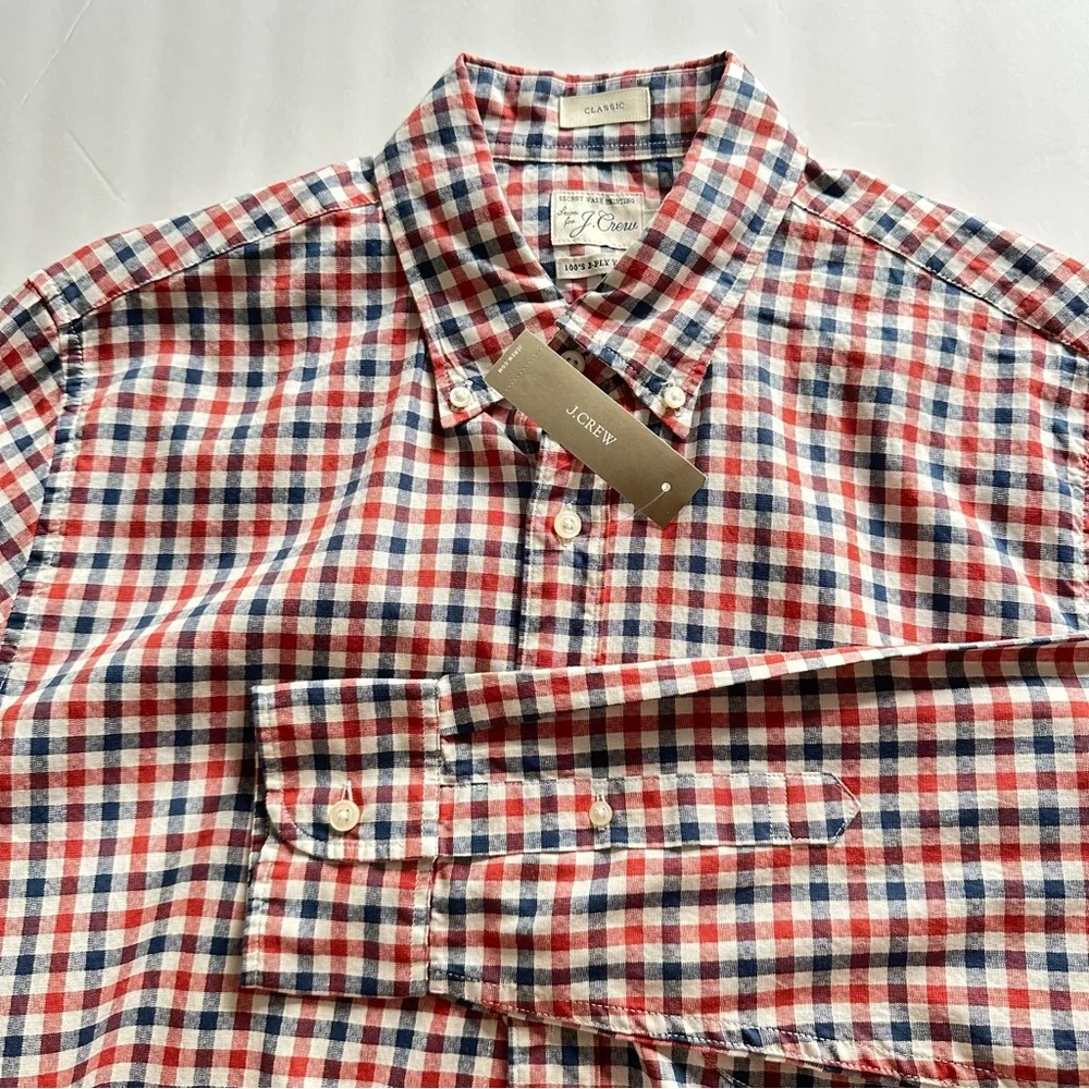 NWT Jcrew Men Secret Wash cotton poplin shirt Classic Fit | Size M